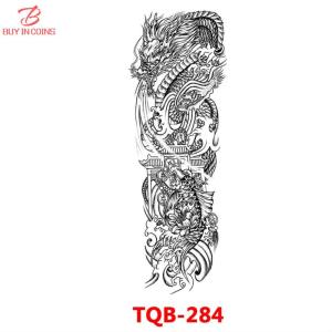 TQB281-TQB284ขนาดใหญ่แขนสักดอกกุหลาบเกียร์นาฬิกาตากันน้ำชั่วคราวสักสติ๊กเกอร์สิงโตหมาป่า King ร่างกายเต็มรูปแบบปลอม Tatoo ผู้หญิงผู้ชาย
