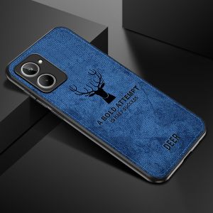 Realmi 10 2022 3D Deer Cloth Frabic Casing For Realme10 4G Realme 10 Pro Plus 10Pro Proplus Pro+ 5G TPU Soft Frame Protect Protective Christmas Phone Case Cute Back Cover