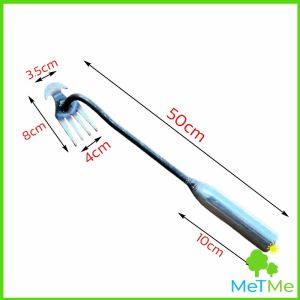 MetMe คราดเก็บหญ้า แบบ mini อุปกรณ์ทำสวน  คราดเหล็ก หัวคู่จอบขุดดิน 4 ฟัน ขุดหญ้า ขุดดิน rake