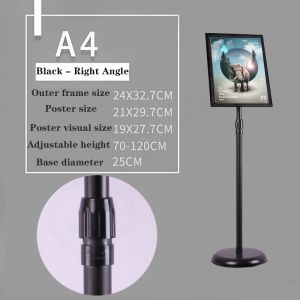 [COD] Height adjustable metal display base logo floor stand/snap frame poster display stand/360 ° rotatable display stand