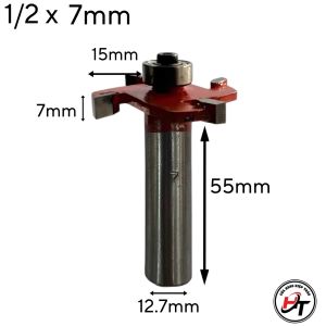 Mũi phay gỗ cuốc 4 cánh mũi soi rãnh móc ngang sâu 15mm TP MSC4C-TP