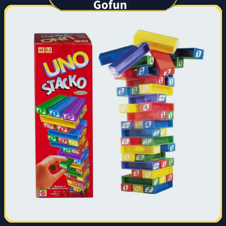 UNO STACKO The Stacking Block Game Mini Board Game Lazada.co.th