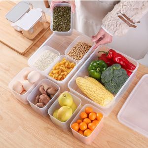 กล่องเก็บซีเรียลในครัวสี่ช่อง เครื่องปรุงรส และผลไม้แห้งคัดแยกกล่องเก็บแบบปิดผนึก