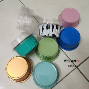🇲🇾Readystock🇲🇾 Colored foil cups with cover Cawan foil berwarna pudding cup small