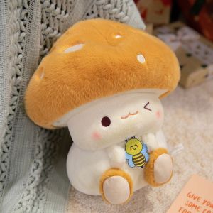 Gấu Bông Nấm Ôm Ong Mật Dễ Thương - Đồ Chơi Nhồi Bông Mềm Mịn Hình Nấm Cute Mới Nhất 2026