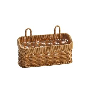 WENTIVV Large Capacity Wall Hanging Storage Basket Decorative Space Saving Woven Storage Basket Multifunctional with Handle Sundries Organizer for Home