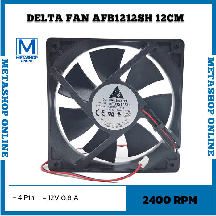 Fan 12 cm DELTA AFB1212SH 12025 12V 0.8A 2400rpm PWM Kipas Mining Asic