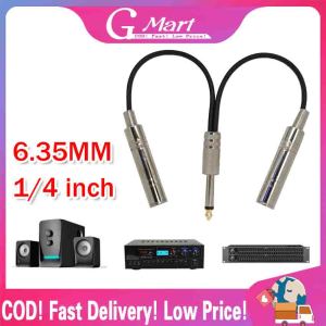 Audio Y Splitter Cable 6.35mm Stereo Audio Male To 2 Female Headset Mic Y Splitter Cable Adapter 6.35mm-Y-Splitter-Cable-0.2M