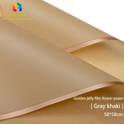 【5pcs】Flower wrapping paper Gift wrapping paper Gold edge jelly wrapping paper paper Baking wrapping paper