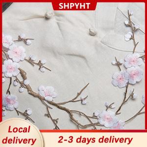 [COD] SHPYHT Local delivery Ship within 24 hours   Beautiful Embroidered Plum Blossom Flower Patch Iron/Sew on Applique Motif Craft