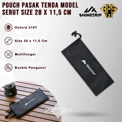 SHINETRIP Pouch Kantong Serut 28x12 Cm Camping Hiking Sarung Pasak Tenda Multifungsi Outdoor