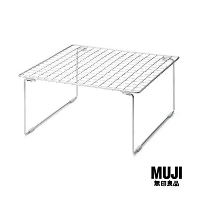 มูจิ ชั้นวางสเตนเลสอเนกประสงค์พับเก็บได้ - MUJI Stainless Steel Under-Sink Rack XL (W37 x D37 x H19 cm)