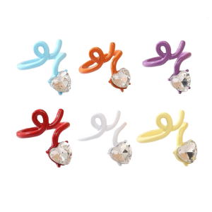 Heart Adjustable Rings Delicate Opening Rings Heart Finger Rings Alloy Texture Suitable for Wedding and Parties Wear