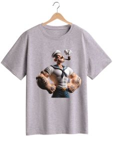 Kaos Pria Model Terkini Trending Motif 3D Bahan katun 24s Popai Putih  H0649