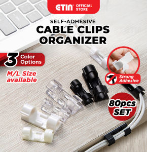 Klip Kabel Meja Cable Clips Adhesive Wire Organizer Home Office Desk Cord Cable Management 20pcs / 16pcs