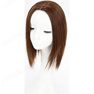 Synthetic Hairpiece with Center Parting and Fringe for Women