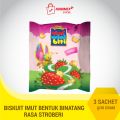 Tini Wini Biti biskuit anak Stroberi 30 g 3 sachet - biskuit bentuk binatang. 