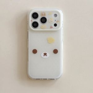 Cartoon Cute Rilakkuma White Brown Bear Suitable for IPhone17ProMax Mobile Phone Case for iPhone 15 16 Pro Max Mobile Phone Case