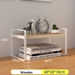 AIBM 2/3 Tier Desktop Storage Rack Desktop Organizer Multi Layer Bookshelf Office Student Small Bookshelf
