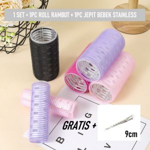 Roll Rambut + JEPIT Bebek Stainless Keriting Gulungan Rambut Poni Hair Curler 1 Set