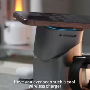 INOVAGEN New Design 3 in 1 Wireless Charging Station For Phone 12 13 14 15 16 Promax SeriesQi2 Certified15W Fast ChargingAuto-Rotating Magnetic Charging Stand