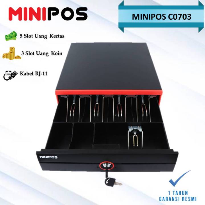 Cash Drawer Mini Minipos Mp C Laci Uang Kasir Tempat Uang Kotak Uang Sambung Printer