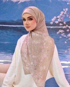 Tudung Bawal Printed Warda Premium Cotton Crystal BH Bidang 47