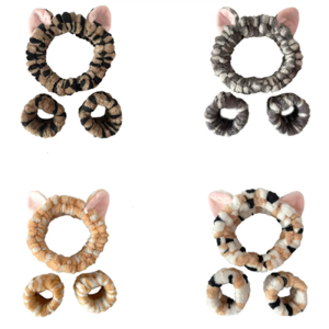 Kitten Plush Wristband Washing Face Hairband Girl Absorbent Sweat Wiping Hairband for Women Makeup Sports