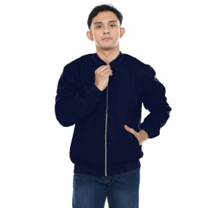 Jaket Bomber Polos Basic Kanvas Pria Wanita A465