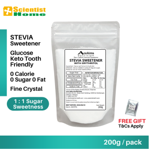ACE AIMS Stevia Sweetener w Erythritol 200g | Natural Sugar Replacement Glucose Keto Diet Tooth Friendly 0 Calorie 0 Sugar