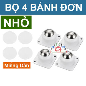 Combo 4 Chiếc Bánh Xe Xoay Mini Dán Dính Xoay 360 Độ Bánh Xe Mini Giúp Di Chuyển Kệ Tủ Đồ Vật Dễ Dàng