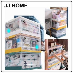 【JJ HOME】Heighten Plastic foldable stackable Organizer two side door open Extra big storage box faster delivery