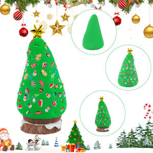 COD [Free Shipping] Air Dry Clay Christmas Tree Craft Kit for DIY Holiday Decorations and Family Activities