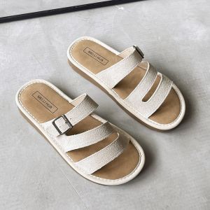 2024 Womens Summer New Fairy Style Casual Slippers Fashion Flat Sandals