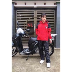 Áo mưa bộ áo mưa người lớn 1 đầu 1 người 2 lớp phủ PU chống thấm chống lạnh F89 0044