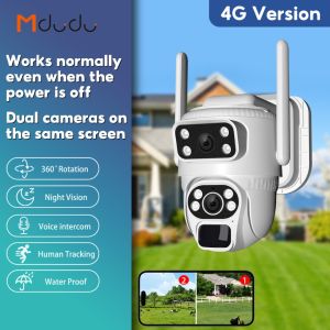 Mdudu4G Solar CCTV solar cell กล้องวงจรปิด Battery Power 15MPค่าไฟ0บาท 4K กล้องวงจรปิดโซล่าเซลล์ IP67 บันทึกวิดีโอ30DAYS กันน้ำและกันฝน