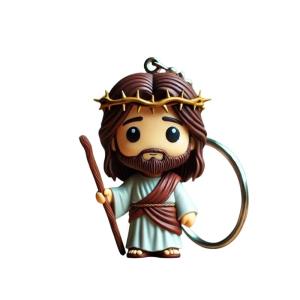 Đầy màu sắc tôn giáo Keychain nhỏ gọn vị cứu tinh hình Keychain bền lâu Keychain cho ví chìa khóa hoặc phụ kiện tự động