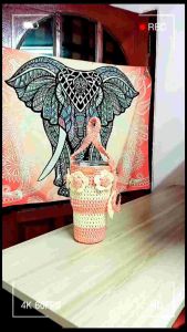 กระเป๋าแก้วเยติ 30 Oz.สีโอวัลตินฟลาเวอร์ ถุงใส่แก้ว เยติ  ปลอกแก้วเยติ ถุงถักโครเชต์ งานแฮนด์เมด DIY. Handmade JR Shop Crochet (1 ชิ้น/แพ็ค)***ลูกค้าสามารถสั่งทำสีที่ต้องการได้นะค่ะ ทักแชทหลังไมค์ ขอบพระคุณมากค่ะ🙏😊💞