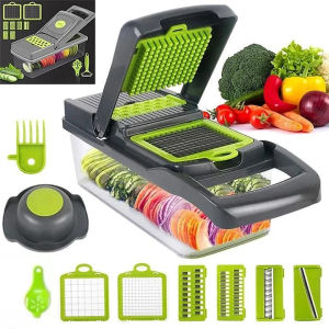 Bộ Dụng Cụ Cắt Rau Củ Quả - Dụng Cụ Thái Nạo Rau Củ Quả Kèm Hộp Và Nắp Tiện Lợi Bào Sợi Cắt Lát 16 chi tiết