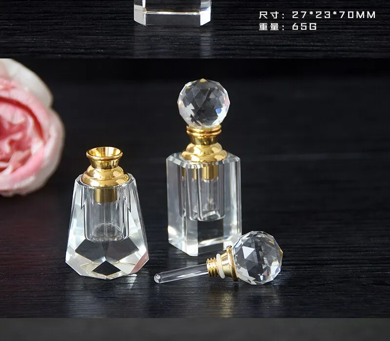 Vintage Crystal Essential Oil Bottle 1-3ml Empty Refillable
