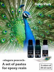 Set of pigment pastes for epoxy resin NIAGARA PEACOCK 3 pcs 20 ml