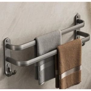 Gantungan Handuk Rak Kamar Mandi Dinding Toilet Double Layer