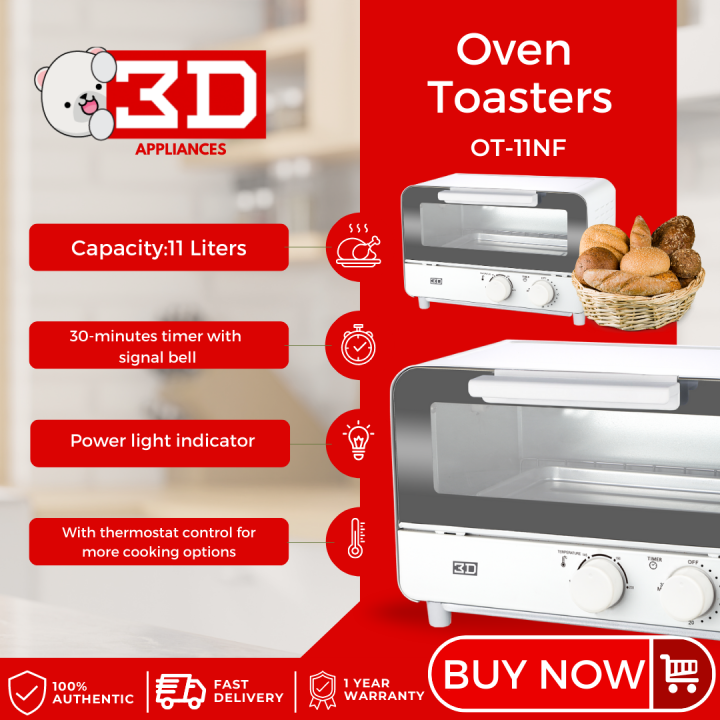 3D OT-11NF Electric Oven Toaster 11L Lazada PH