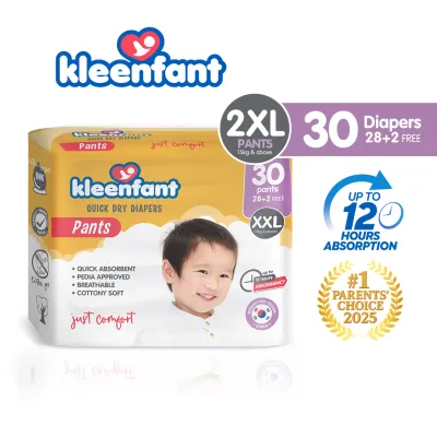 Kleenfant Baby Pull-up Pants Diaper XXL (30 Pads) Disposable Diaper Baby Essentials Free Shipping