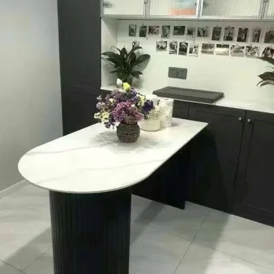 Kitchen Island Taipei Ouyi Small Apartment Pure White Stone Table Wall Table Designer Kitchen Island Table Outdoor Table