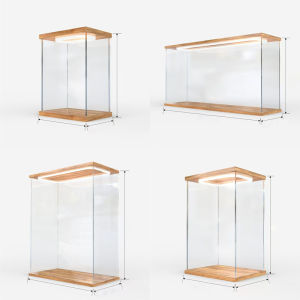 Clear Acrylic Display Cabinet with Ring LED Light for Action Figure Assembly Storage Box for Car Models Dolls and Collectibles2026