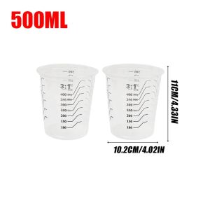 10Pcs Double-sided Scale 1000ml Clear Plastic Measuring Cup Disposable For Mixing Paint Pigments Epoxy Resin