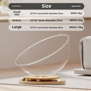 [SG]🚚 Cat Space Capsule Acrylic Cat Nest Solid Wood Turntable Toy Funny Cat Play and Sleep Integrated Pet Supplies
