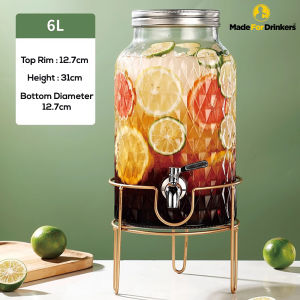 6L Modern Deluxe Beverage Dispenser - Stainless Steel Tap [Made For Drinkers]