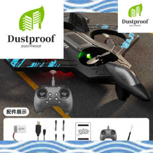 Kids Remote Control Fighter Plane - Shockproof Foam Glider Drone Toy with Quadcopter Design for Boys